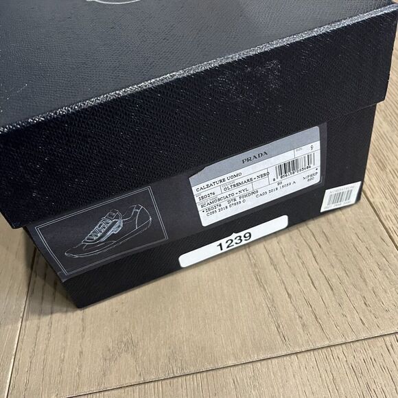 Prada Retro Trainer Sneaker Oltremare Nero Suede Leather Mens UK 9 / US 10 NEW - Picture 15 of 15